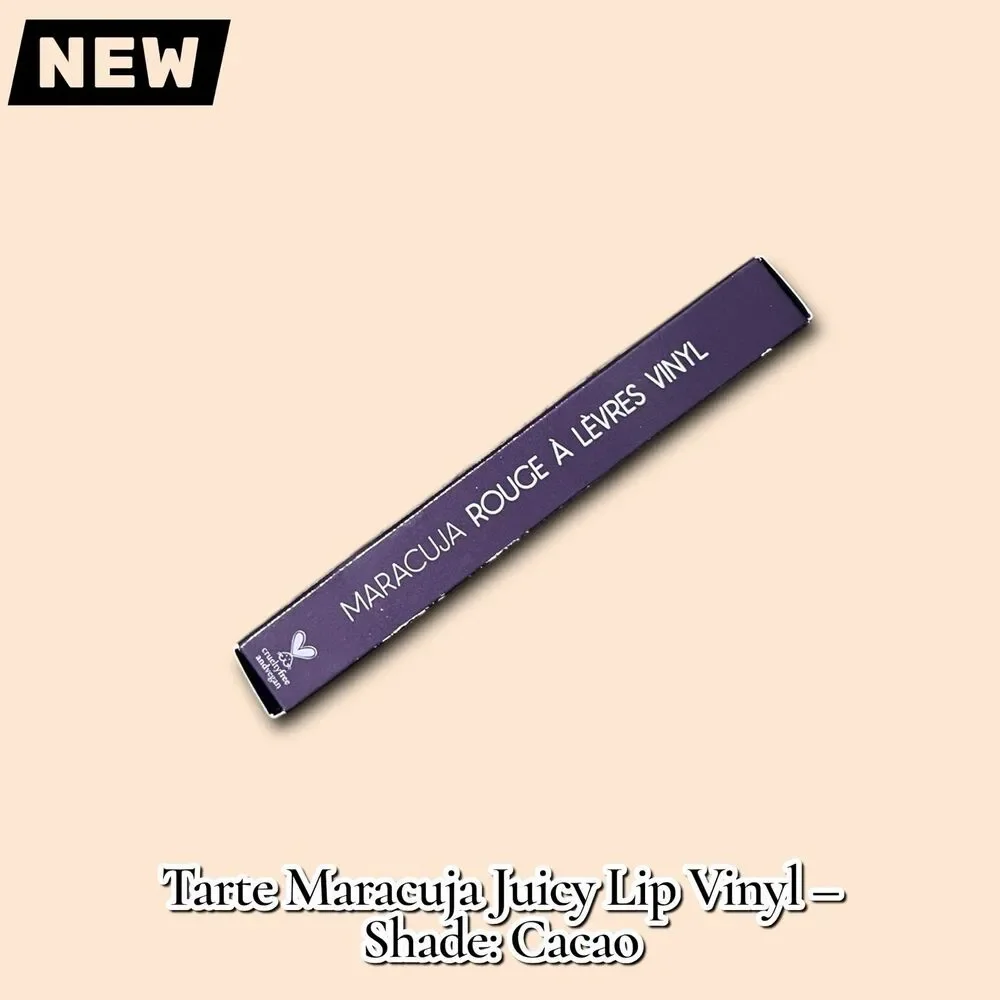 New NIB Tarte Maracuja Juicy Lip Vinyl Lipstick – Shade: Cacao - Picture 2 of 6